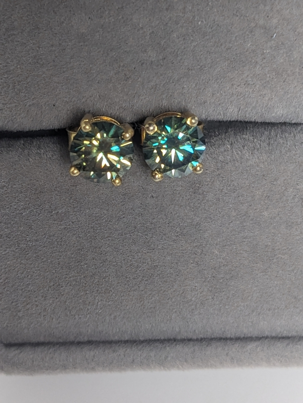 Sterling Silver 925 Natural Mystic Topaz Earrings 2.75ct Gold Plated New